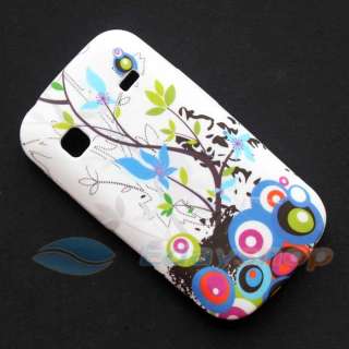 Blue Circle Flower Soft Case Skin Cover Mask For Samsung Galaxy Gio 