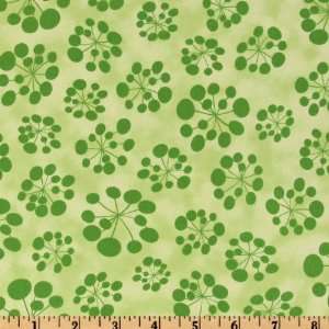  44 Wide Spring Fever Dandelion Lime/Green Fabric By The 