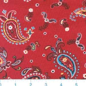  45 Wide Barns Dandys Bandanna Red Fabric By The Yard 