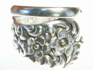 Rococo Sterling Silver Spoon Ring, 1888, Spiral,Rare  
