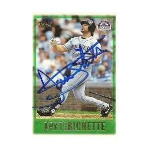 Dante Bichette Colorado Rockies 1997 Topps Signed Card
