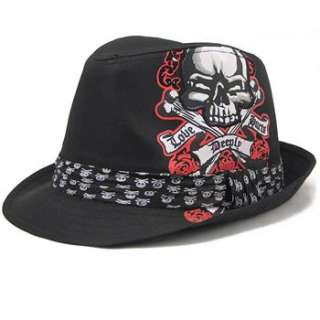 New mens boys R&B dance cool Pirates skeleton fedora hat Trendy cute 