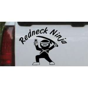 6in X 4.8in Black    Redneck Ninja Funny Car Window Wall Laptop Decal 