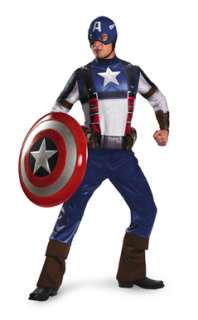 Mens Deluxe Captain America Movie Costume  