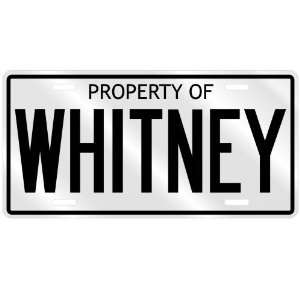  PROPERTY OF WHITNEY LICENSE PLATE SING NAME