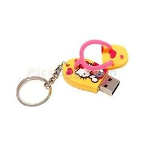  4GB Sandal Kitty with Heart Flash Drive (Yellow 