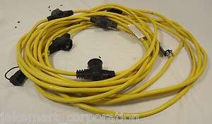 Temporary Lighting String Extension Cord 50ft Rubber Metal  