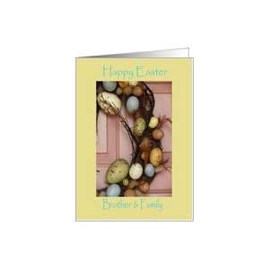  Easter, Brother & Family, egg wreath Card Health 