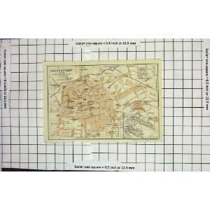  Antique Map Germany Street Plan Halberstadt Harsleben 