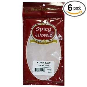Spicy World Indian Black Salt (Kala Namak), 7 Ounce Bags (Pack of 6 