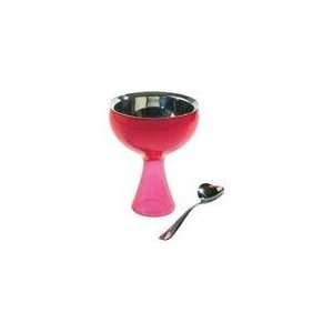  Alessi Big Love Ice Cream Bowl & Spoon Set   Pink