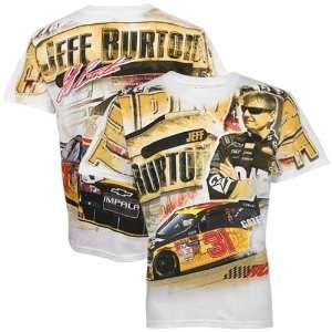   #31 Jeff Burton White Tonal Print T shirt