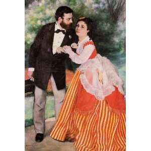  Oil Painting Alfred Sisley with His Wife Pierre Auguste 