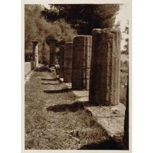  1928 Ruins Temple of Hera Olympia Greece Photogravure 