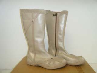 DIESEL RUN TO Beige Leather Women Boots Size 8 US New  