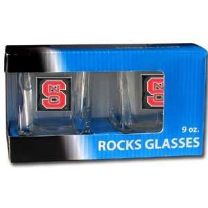 Carolina St. Wolfpack Rocks Glass