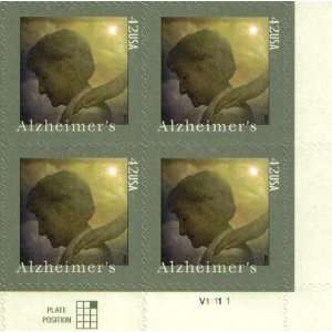  2008 ALZHEIMERS #4358 Plate Block of 4 x 42 cents US 