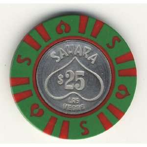  Sahara Las Vegas, NV 1970s Coin Inlay $25 Chip Sports 