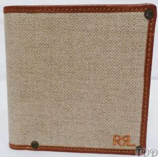NEW Ralph Lauren RRL Tan Canvas & Leather Wallet Italy  