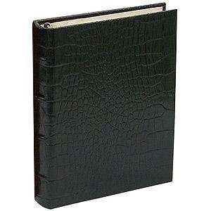  Standard 3 ring Croco Black Fine European Leather binder 