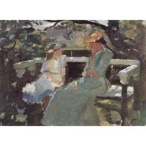  On the garden bench and Anna Hekga Thorup by Anna Ancher 