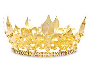   Swarovski Crystal Mens Crown   Gold Silver Party Regal King Royalty
