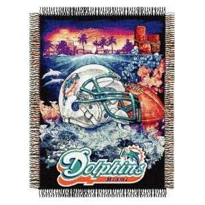 Miami Dolphins 48x60 Woven Tapestry Throw Blanket (Home Field 