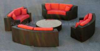 ROUND OUTDOOR WICKER SECTIONAL SOFA PATIO FURNITURE OCN  