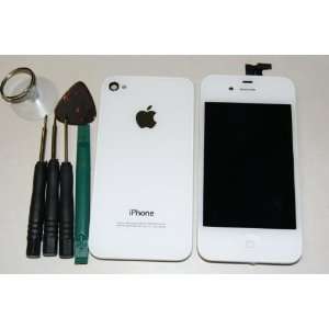 WHITE CDMA iPhone 4 4G Full Set + Tools Front Glass Digitizer +LCD 