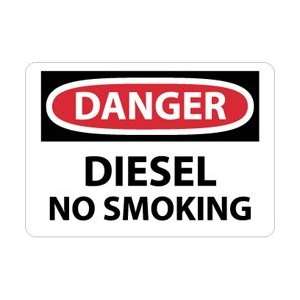 D18R   Danger, Diesel No Smoking, 7 X 10, .050 Rigid Plastic 