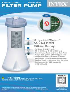 INTEX 530 GPH Filter Pump w/ GFCI & Krystal Clear Saltwater Pool 