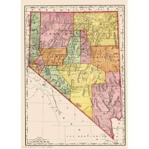    STATE OF NEVADA (NV) BY RAND MCNALLY MAP 1893