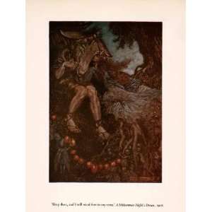  1960 Tipped In Print Arthur Rackham Art Midsummer Nights 