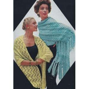  Vintage Knitting PATTERN to make   Knitted Lace Stole Wrap 