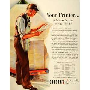  1941 Ad Gilbert Paper Printer Apron Menasha Wisconsin 