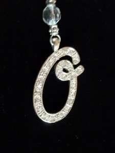 CLEAR CRYSTAL INITIAL ORNAMENT HANGER O CHARM ACCESSORY  