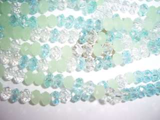 30 6x8mm CARRIBEAN MIST RONDELL CHINESE CRYSTAL BEADS  