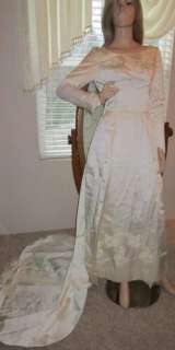 Vintage~~ROMANTIC VICTORIAN DAINTY WEDDING DRESS W/TRAIN SZ X SMALL #2 