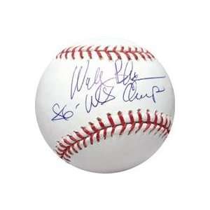  Wally Backman autographed baseball inscribed 1986 WSC 