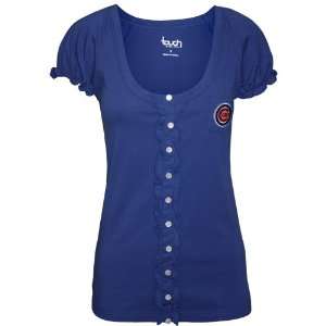  Chicago Cubs Womens Ruffle Top