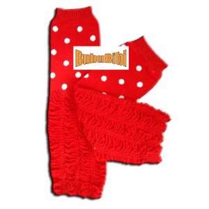 RED POLKADOTS WITH RUFFLES Baby Leggings/Leggies/Leg Warmers for Cloth 