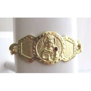  Santa Barbara Id Unisex Id Bracelet 18kt Gold Overlay 