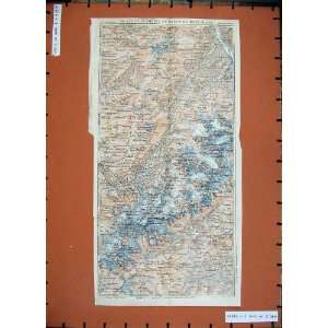   1926 Colour Map France Alps Morgex Belvedere Mont Ruan