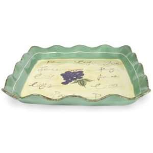  Baum Brothers Fruit Writing Square Platter, Assorted 