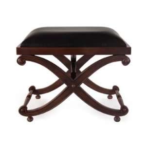  IMAX Beardsley Bench with Leather Covered Seat Cushion 