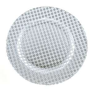  Arda Rova 13 Inch Charger Plate, Metallic Silver, Set of 4 