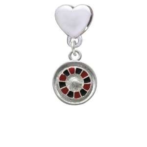 Roulette Wheel European Heart Charm Dangle Bead [Jewelry]
