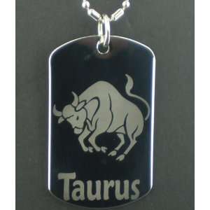  Zodiac Star Taurus Dogtag Pendant Necklace Everything 