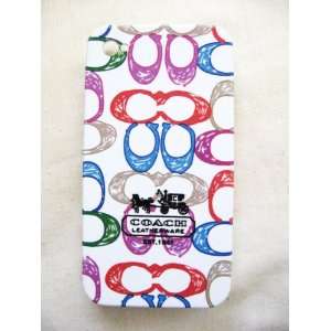 Iphone 4 Rubber Hard Back Case Cover Designer Style Printed White C 4g 