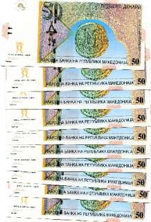 MACEDONIA 50 Denari 2001 P 15 UNC lot 10 pcs  